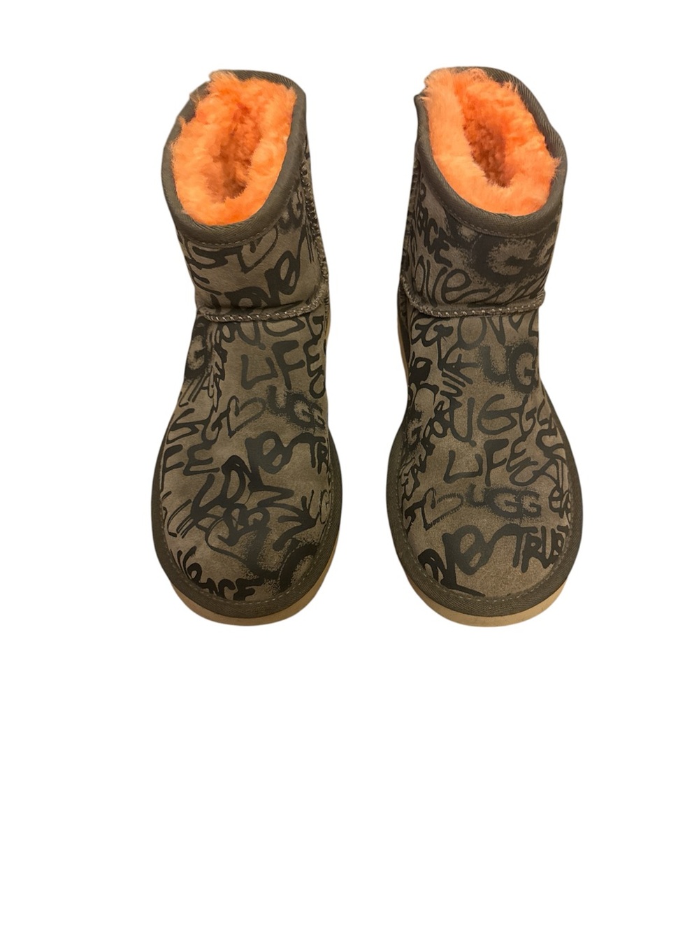UGG Short Boot with Bright Orange Faux Fur Lining